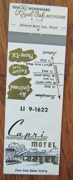 Capri Motel - Matchbook (newer photo)